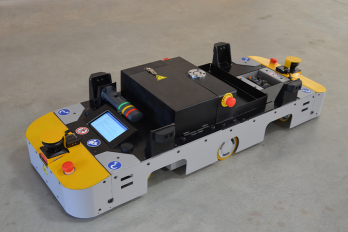 Les roues SWD® sont utilisées pour équiper des robots mobiles destinés à tracter des charges dans les usines.